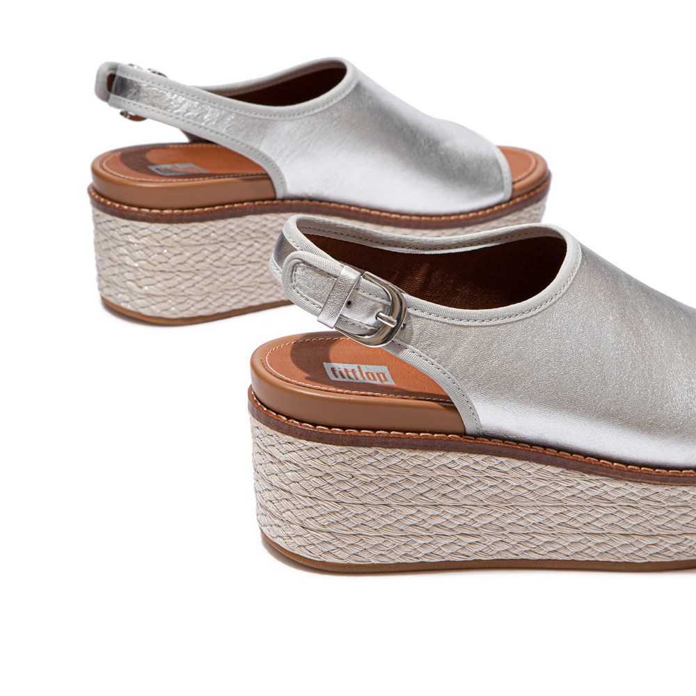 Fitflop Wedge Dame Sølv - Eloise Mixed-Metallics Back-Strap - OEIGF7431